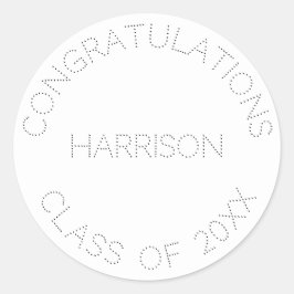 Abschluss individuelle Name Jahr minimalistisch Runder Aufkleber