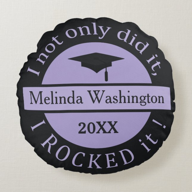 Abschluss individuelle Name & Jahr-Wurfkissen Rundes Kissen (Vorderseite)