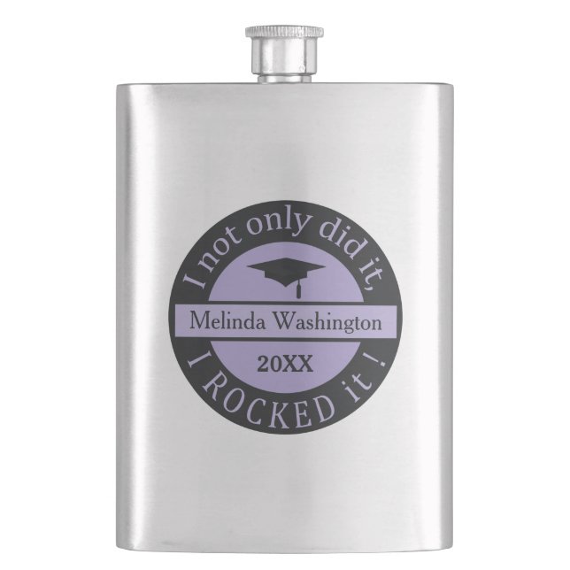 Abschluss individuelle Name und Jahresflasche Flachmann (Vorderseite)