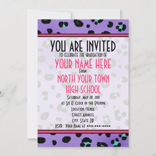 Abschluss Invitation - Klasse 2011 Lila Einladung (Vorderseite)