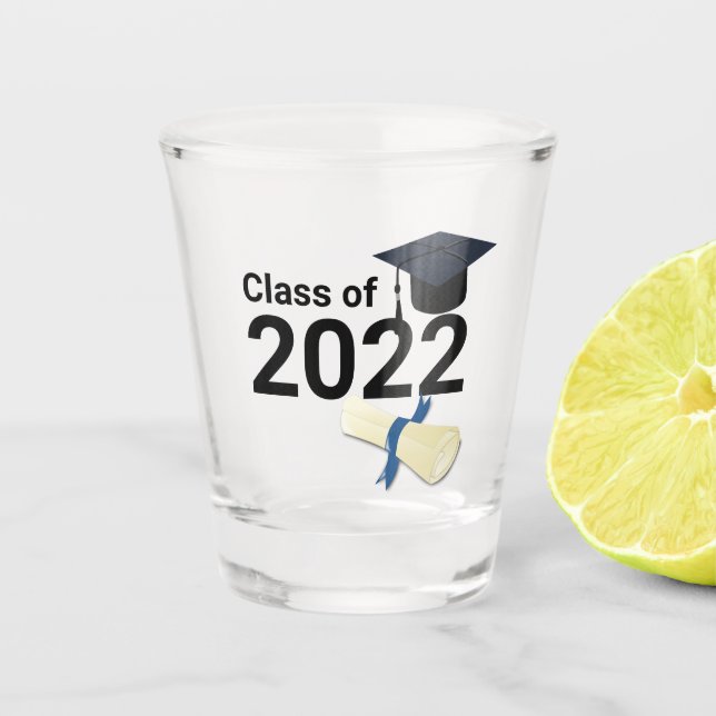 Abschluss Jahr elegant Klasse 2022 Schnapsglas (Vorderseite)