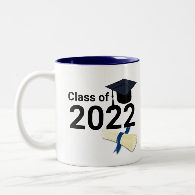 Abschluss Jahr elegant Klasse 2022 Zweifarbige Tasse (Links)