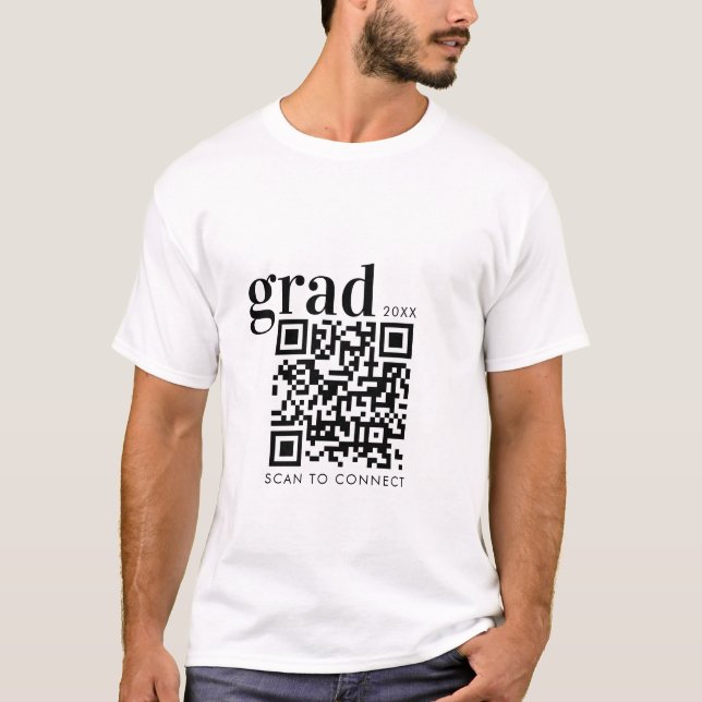 Abschluss-Jahres-Klasse des Graduate-QR-Codes T-Shirt (Vorderseite)