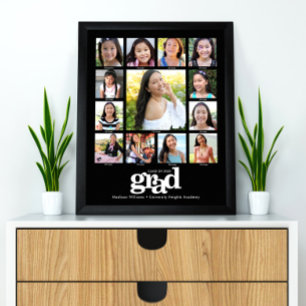 Abschluss K–12 Fotocollage Modern Fette Schwarze Poster