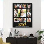 Abschluss K-12 FotoCollage Modernes Schwarzes Gold Leinwanddruck<br><div class="desc">Seien Sie stolz, freuen Sie sich und zeigen Sie diesen Meilenstein Ihres Lieblingsgrades. Schaffen Sie diesen eleganten, einfachen, modernen, personalisierten High School Abschluss K - 12 Foto Collage Leinwand Wandkunst für einen wahren Schatz, den Sie immer schätzen werden. Ein lustiges, spielerisches visuelle von fett, grafisch, Imitate goldenen Folie Typografie, zusammen...</div>
