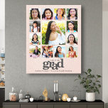 Abschluss K-12 FotoCollage Rosa Fett Leinwanddruck<br><div class="desc">Seien Sie stolz, freuen Sie sich und zeigen Sie diesen Meilenstein Ihres Lieblingsgrades. Schaffen Sie diesen eleganten, einfachen, modernen, personalisierten High School Abschluss K - 12 Foto Collage Leinwand Wandkunst für einen wahren Schatz, den Sie immer schätzen werden. Ein lustiges, spielerisches visuelle von fett, grafisch, weich graue Typografie, zusammen mit...</div>