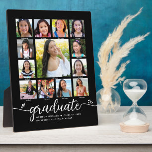 Abschluss K-12 Modernes Drehbuch Schwarz Fotoplatte