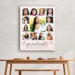 Abschluss K-12 Script FotoCollage auf Rosa Leinwanddruck<br><div class="desc">Seien Sie stolz, freuen Sie sich und zeigen Sie diesen Meilenstein Ihres Lieblingsgrades. Schaffen Sie diesen geistlichen, atemberaubenden, einfachen, modernen, personalisierten High School Abschluss K - 12 Foto Collage Leinwand Wandkunst für einen wahren Schatz, den Sie immer schätzen werden. Ein lustiges, spielerisches visuelle von weicher grauer Schrift-Handschrift und niedlichen, spielerischen...</div>