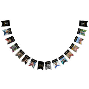 Abschluss K bis 12 Foto Black and Gold Bunting Fl Wimpelkette