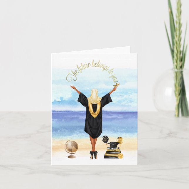 Abschluss-Karte des muslimischen Mädchens Karte (Vorderseite)