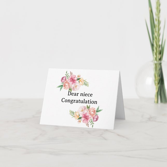 Abschluss-Karte für Nichte Karte (Vorderseite)