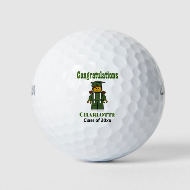Abschluss Keepake Niedlich Graduate Golfer Golfball (Vorderseite)