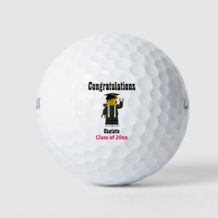 Abschluss Keepake Niedlich Graduate Golfer Golfball
