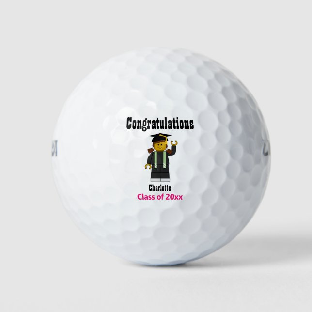 Abschluss Keepake Niedlich Graduate Golfer Golfball (Vorderseite)