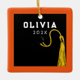 Abschluss Keepake Orange Keramikornament