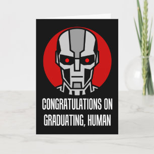 Abschluss-KI-Roboter Gratulation Absolvent Karte