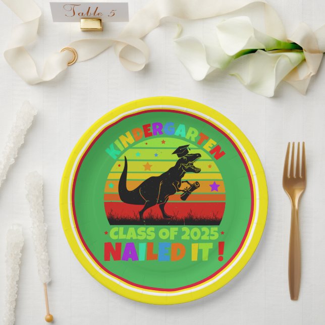 Abschluss Kindergarten Klasse 2025 Pappteller (Hochzeit)