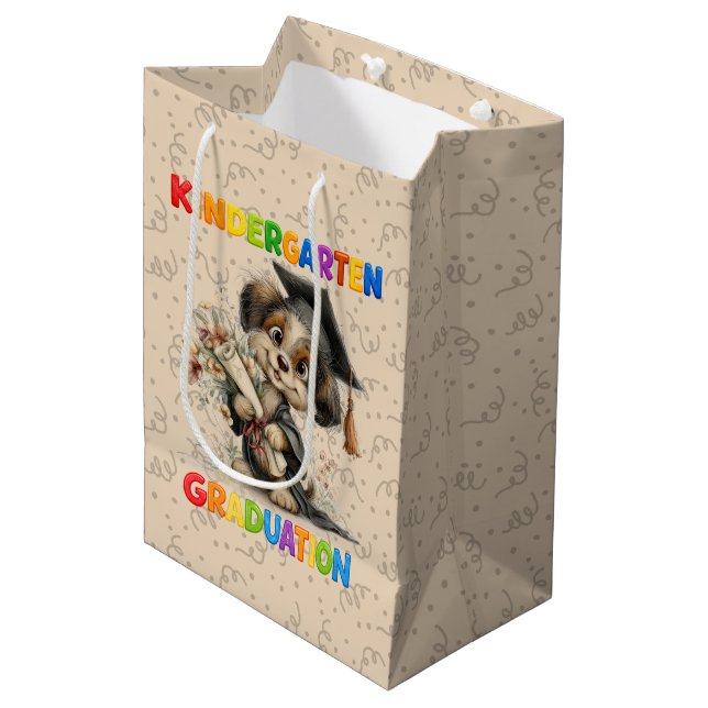 Abschluss Kindergarten  Mittlere Geschenktüte (Vorderseite Schrägansicht)