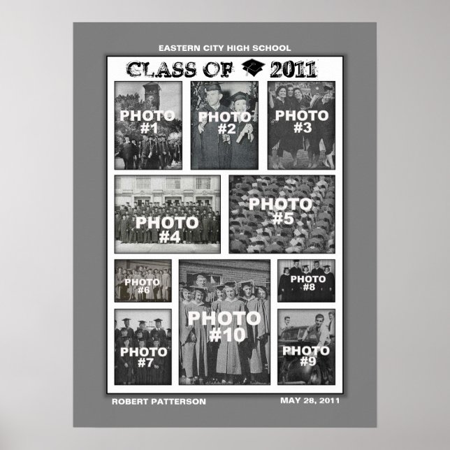 Abschluss-Klasse 2011 FotoCollage 3 Poster (Vorne)