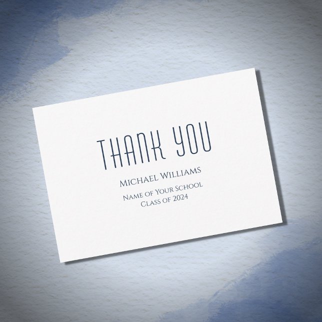 Abschluss-Klasse 2024 Minimalistisch Dankeskarte (Von Creator hochgeladen)