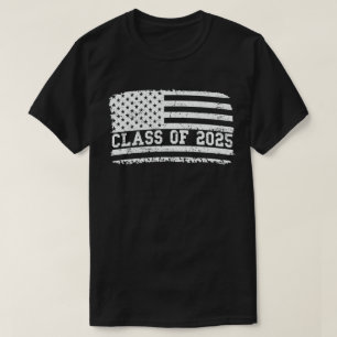 Abschluss-Klasse 2025 Senior American Flag T-Shirt