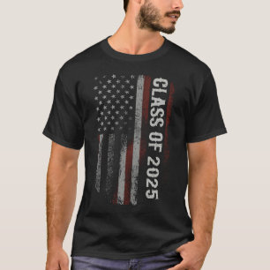 Abschluss-Klasse 2025 Senior American Flag T-Shirt