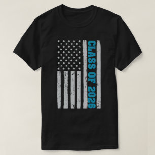Abschluss-Klasse 2026 Senior American Flag T-Shirt