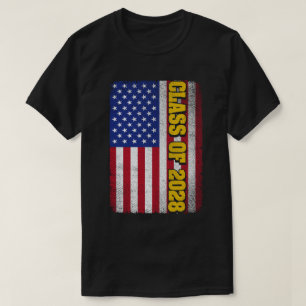 Abschluss-Klasse 2028 Senior American Flag T-Shirt