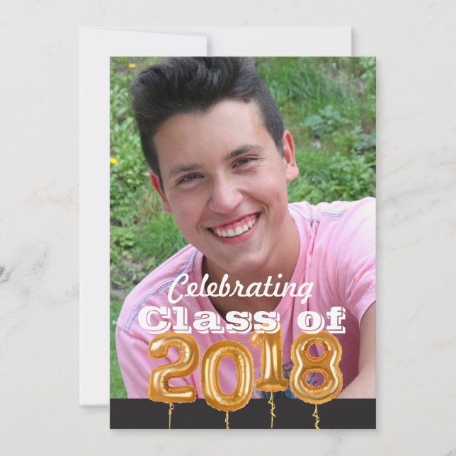 Abschluss-Klasse der Foto-Mitteilungs-Einladung Einladung (Vorderseite)