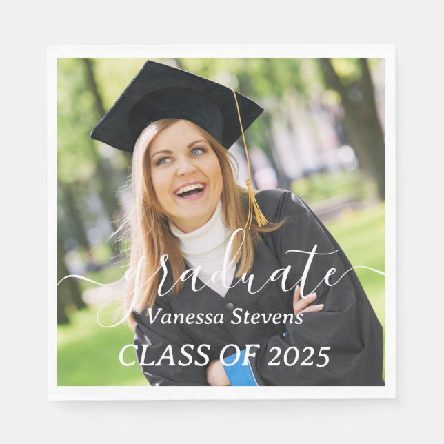 Abschluss-Klasse des Fotos 2025 Serviette (Vorderseite)