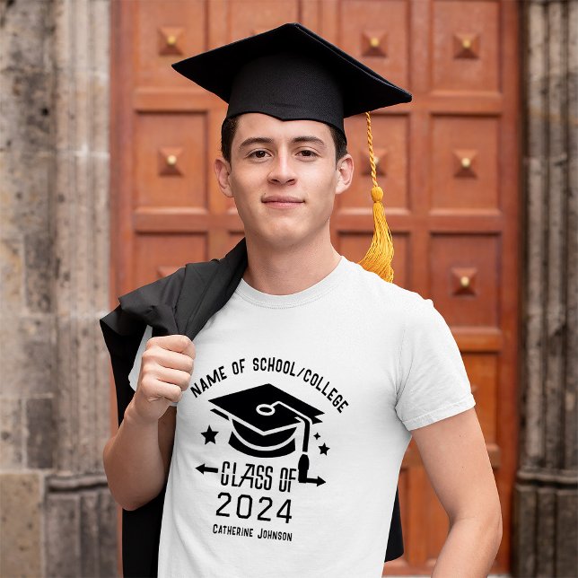 Abschluss-Klasse des Individuelle Name-T - Shirt 2 (Class of 2024 Graduation T-Shirt. Let everyone know the news of your grad. #graduate #classof2024)
