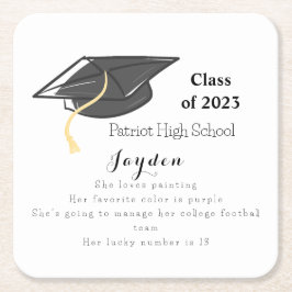 Abschluss-Klasse für benutzerdefinierte Fun-Fakten Rechteckiger Pappuntersetzer