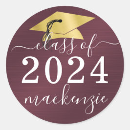 Abschluss-Klasse für metallisches Skriptfeld Runder Aufkleber