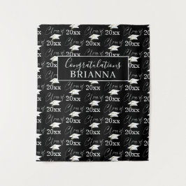 Abschluss-KLASSE Muster Foto-Prop Schwarz-weiß Wandteppich