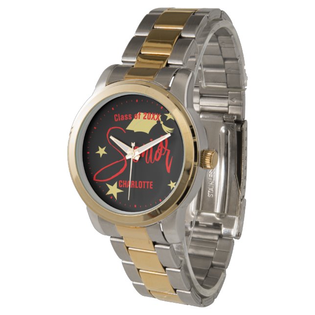 Abschluss-Klasse Personalisiert Armbanduhr (Schrägansicht)