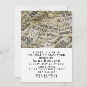 Abschluss-Klasse von 2025 Graduate Peace Out Black Einladung