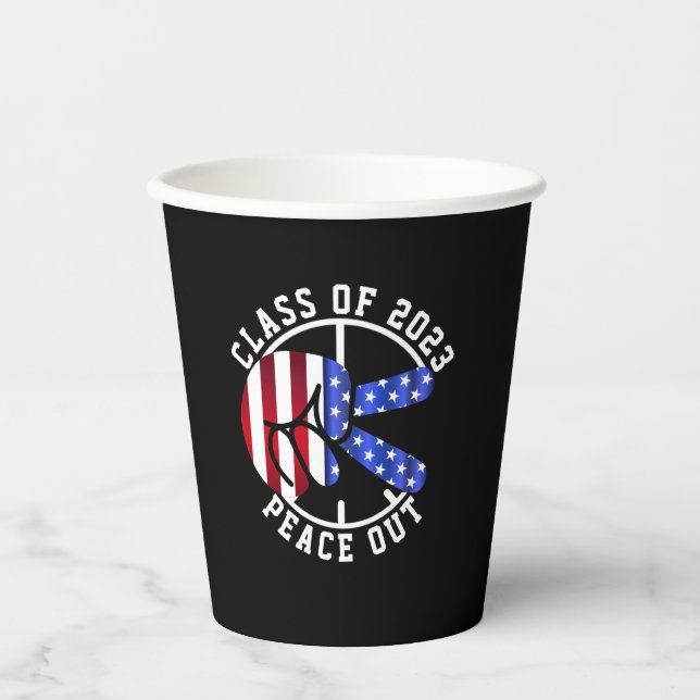 Abschluss-Klasse von 2025 Peace Out Graduate Party Pappbecher (Vorderseite)