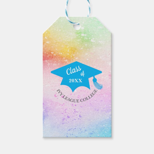 Abschluss-Klasse von 20XX Regenbogen Künstlerisch Geschenkanhänger (Vorderseite)