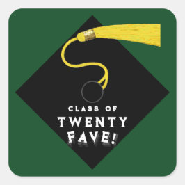 Abschluss-Klasse von 25 Grün Quadratischer Aufkleber