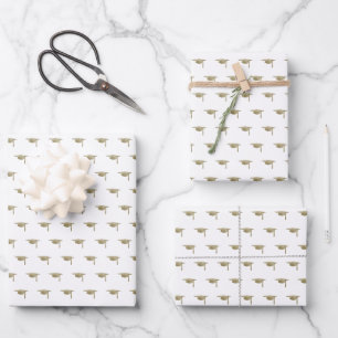 Abschluss Klassisches Gold Geschenkpapier Set