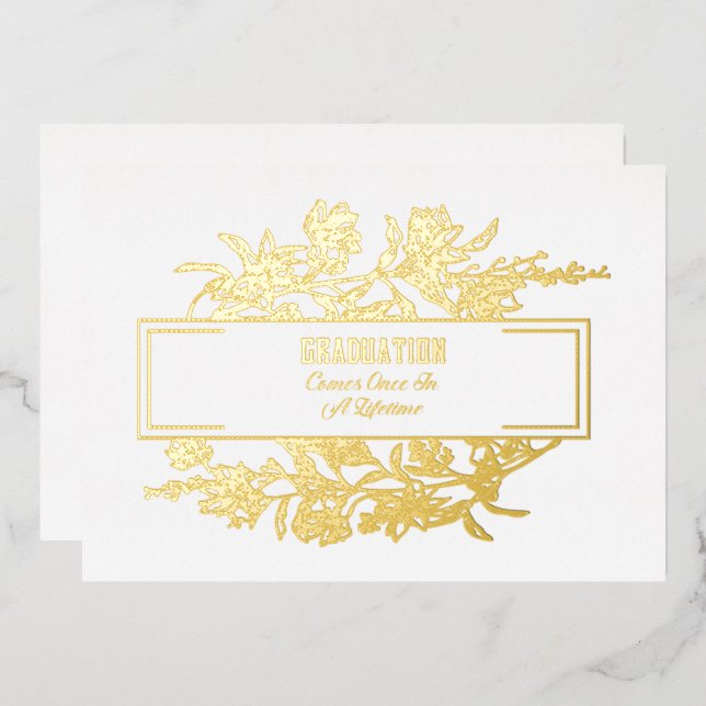 Abschluss kommt einmal im Leben Folieneinladung (Vorderseite/Rückseite)