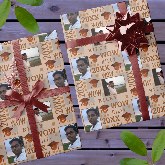 Abschluss Kupfer Niedlich Wow Graduate 2 Foto Geschenkpapier (Von Creator hochgeladen)