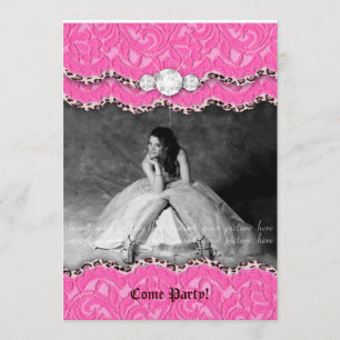 Abschluss laden Mitteilungs-Leopard-Make-uprosa Einladung