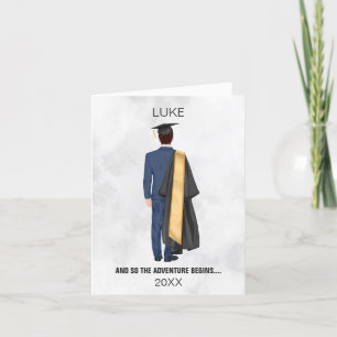 Abschluss Leavers Gown & Cap Man Feiertagskarte