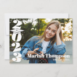 Abschluss Lila Foto einfache Klasse 2023 QR Einladung