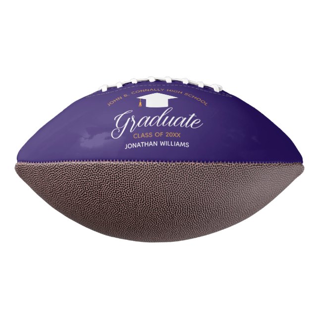 Abschluss Lila Gold Custom 2023 Senior Football (Gedreht 270)