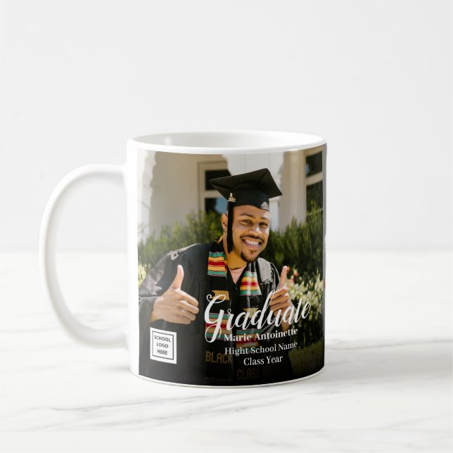 Abschluss-Logo Absolventenfoto Abitur Kaffeetasse (Links)