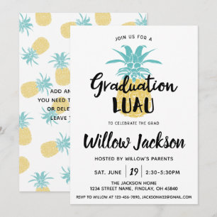 Abschluss Luau Ohana Graduierungsparty Open House Einladung