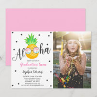 Abschluss Luau Party Einladung Ananas Grad