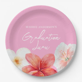 Abschluss Luau Tropical Blume Paper Plate Pappteller